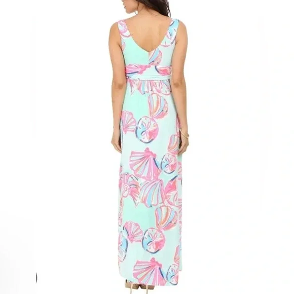 Lilly Pulitzer Sloane Maxi Dress Minty Fresh On The Rocks Seashell Size XXS - Picture 8 of 9